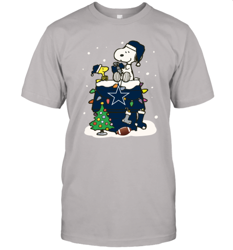 A Happy Christmas With Dallas Cowboys Snoopy Unisex Jersey Tee