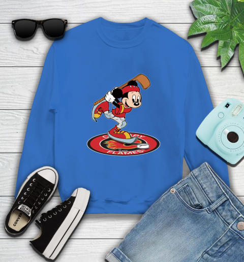 NHL Hockey Calgary Flames Cheerful Mickey Disney Shirt Sweatshirt 10 NHL Hockey Calgary Flames Cheerful Mickey Disney Shirt Sweatshirt - Image 10