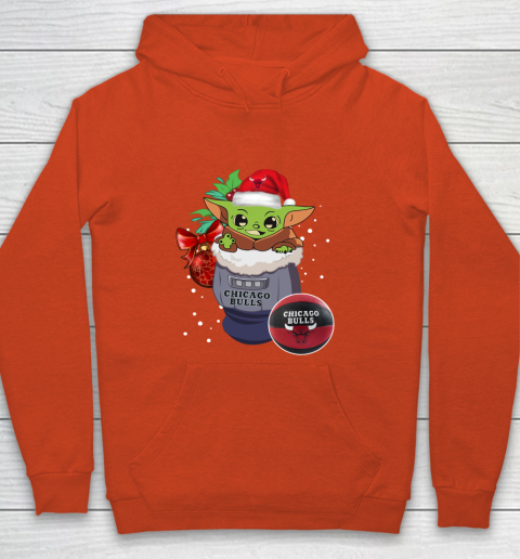 Chicago Bulls Christmas Baby Yoda Star Wars Funny Happy NBA Youth Hoodie 4