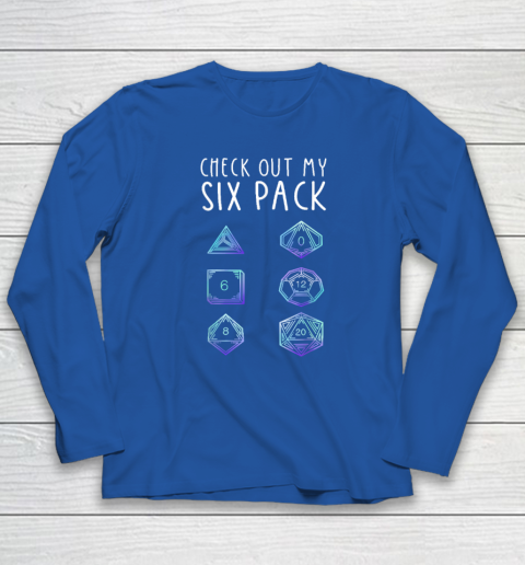 Funny Check Out My Six Pack Dice For Dragons D20 RPG Gamer Long Sleeve T-Shirt 5