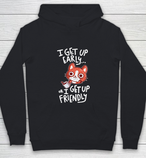 Morning Cat Funny Cute Pun Asocial Sarcasm Gift Youth Hoodie