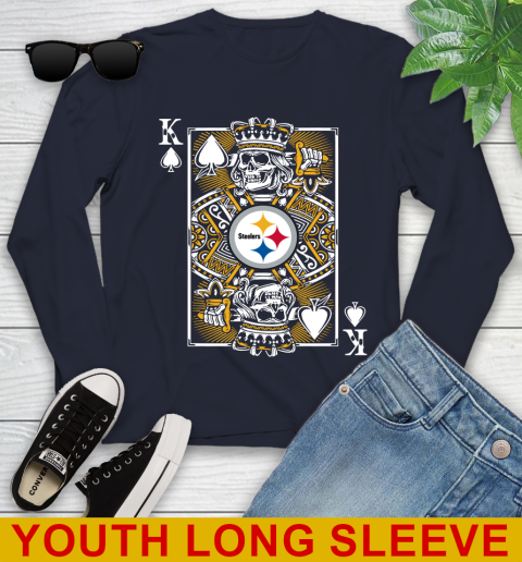 Pittsburgh Steelers NFL Football The King Of Spades Death Cards Shirt Youth Long Sleeve 2
