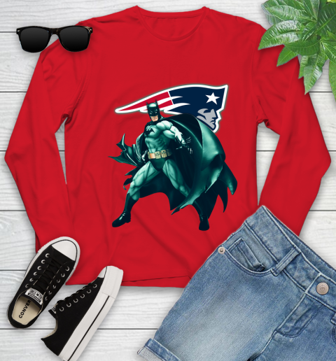 NFL Batman Football Sports New England Patriots Youth Long Sleeve 11