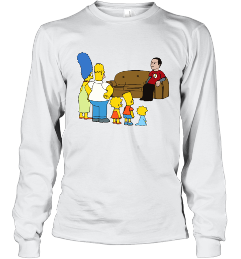 The Simpsons Family And Sheldon Cooper Mashup Long Sleeve T-Shirt