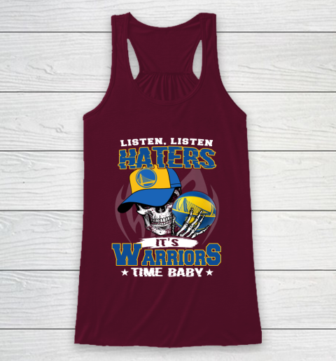 Listen Haters It is WARRIORS Time Baby NBA Racerback Tank 2