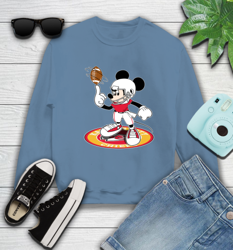 NFL Football Kansas City Chiefs Cheerful Mickey Disney Shirt Sweatshirt 8