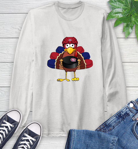 Montreal Canadiens Turkey Thanksgiving Day Long Sleeve T-Shirt