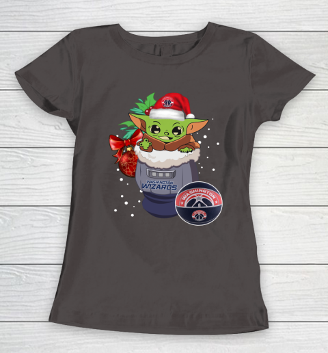 Washington Wizards Christmas Baby Yoda Star Wars Funny Happy NBA Women's T-Shirt 8