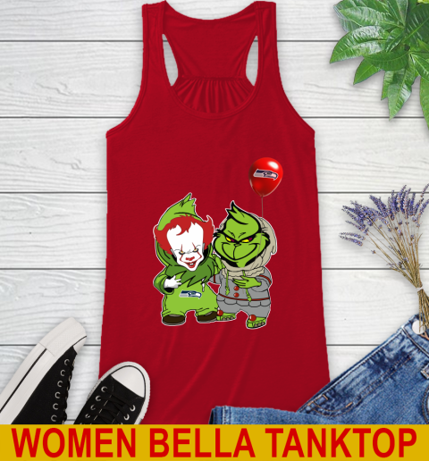 Seattle Seahawks Baby Pennywise Grinch Christmas NFL Football Racerback Tank 6