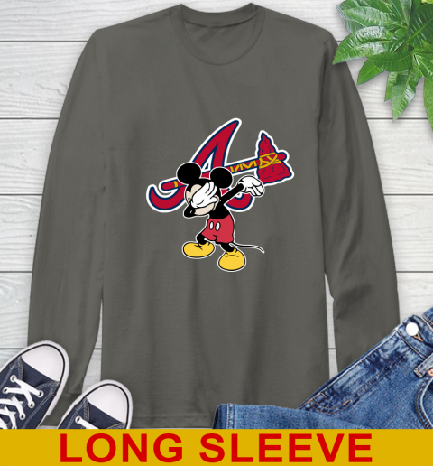 Atlanta Braves MLB Baseball Dabbing Mickey Disney Sports Long Sleeve T-Shirt 8