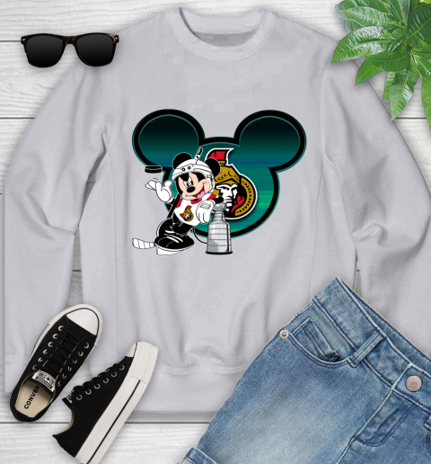 NHL Ottawa Senators Stanley Cup Mickey Mouse Disney Hockey T Shirt Youth Sweatshirt 4