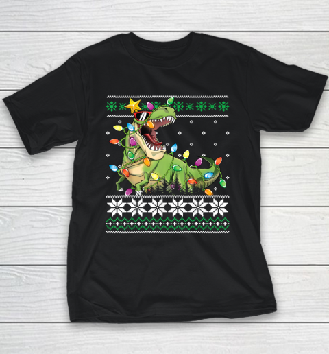 Funny Christmas Ugly Sweater Boys Men Kids Tree Rex Youth T-Shirt