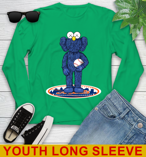 MLB Baseball New York Mets Kaws Bff Blue Figure Shirt Youth Long Sleeve 7