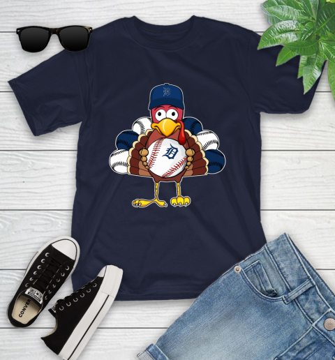 Detroit Tigers Turkey thanksgiving Youth T-Shirt 3