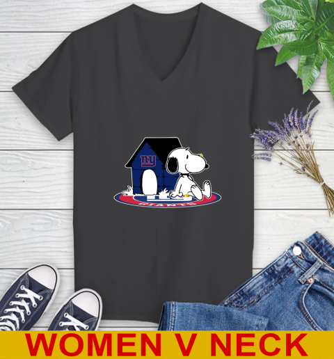 NFL Football New York Giants Snoopy The Peanuts Movie Shirt Women's V-Neck T-Shirt 9