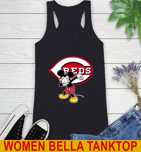 Cincinnati Reds MLB Baseball Dabbing Mickey Disney Sports Racerback Tank 3 Cincinnati Reds MLB Baseball Dabbing Mickey Disney Sports Racerback Tank - Image 3