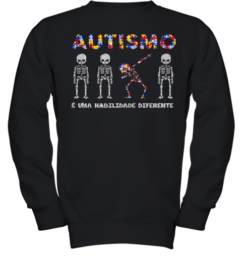 Skeleton Diamond Autismo E Uma Habilidade Diferente Youth Sweatshirt