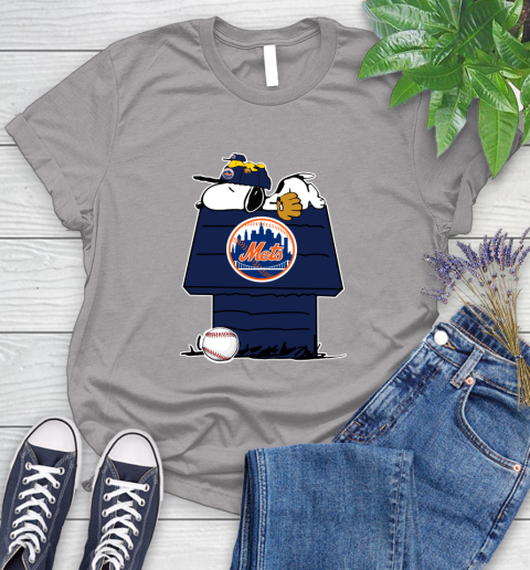 MLB New York Mets Snoopy Woodstock The Peanuts Movie Baseball T Shirt Women's T-Shirt 5