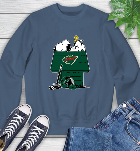 Minnesota Wild NHL Hockey Snoopy Woodstock The Peanuts Movie Sweatshirt 7