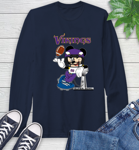 NFL Minnesota Vikings Mickey Mouse Disney Super Bowl Football T Shirt Long Sleeve T-Shirt 4