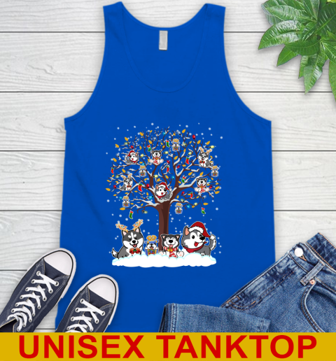 Husky dog pet lover light christmas tree shirt 70