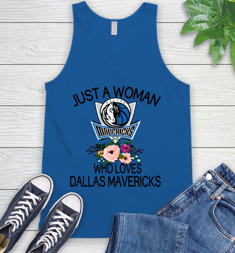NBA Just A Woman Who Loves Dallas Mavericks Basketball Sports Tank Top 3