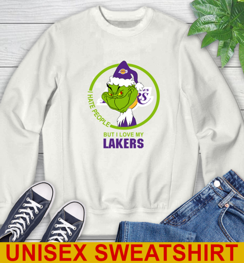 Los Angeles Lakers NBA Christmas Grinch I Hate People But I Love My Favorite Basketball Team Sweatshirt