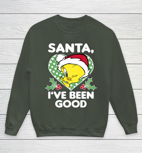 Looney Tunes Christmas Tweety Bird Santa I ve Been Good Youth Sweatshirt 8