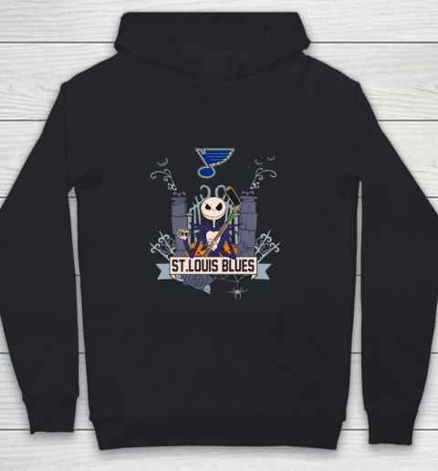 NHL St.Louis Blues Hockey Jack Skellington Halloween Youth Hoodie