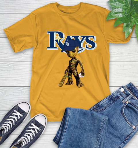MLB Tampa Bay Rays Groot Guardians Of The Galaxy Baseball T-Shirt 3