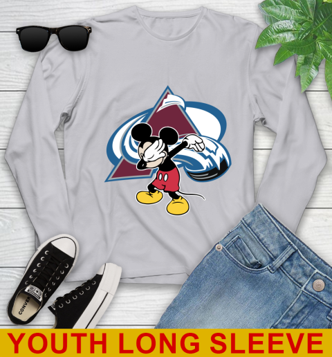 Colorado Avalanche NHL Hockey Dabbing Mickey Disney Sports Youth Long Sleeve 6