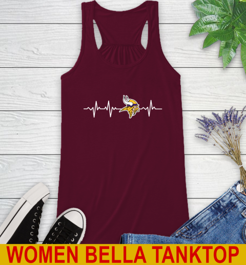 Minnesota Vikings NFL Football Heart Beat Shirt Racerback Tank 2