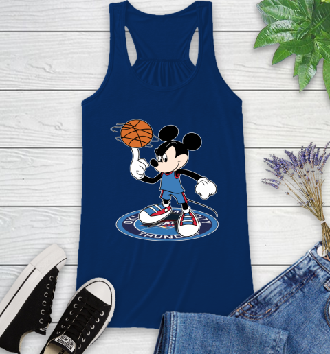 NBA Basketball Oklahoma City Thunder Cheerful Mickey Disney Shirt Racerback Tank 8