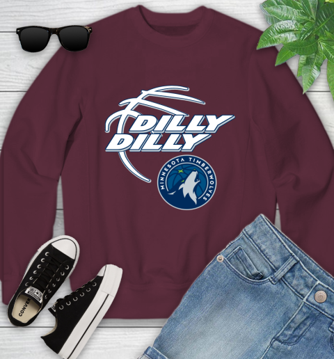 NBA Minnesota Timberwolves Dilly Dilly Basketball Sports Youth Sweatshirt 5