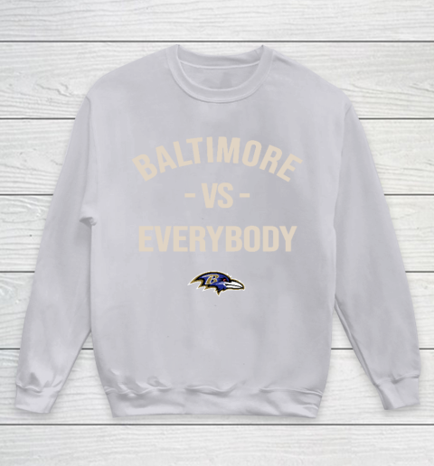 Baltimore Ravens Vs Everybody Youth Sweatshirt - Image 4