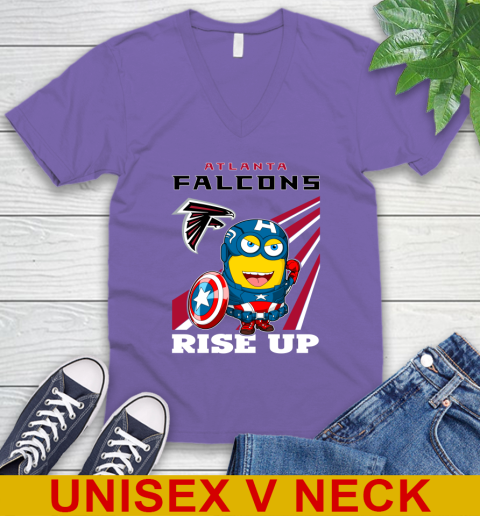 NFL Football Atlanta Falcons Captain America Marvel Avengers Minion Shirt V-Neck T-Shirt 8