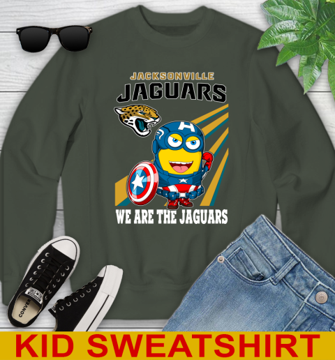 NFL Football Jacksonville Jaguars Captain America Marvel Avengers Minion Shirt Youth Sweatshirt 8