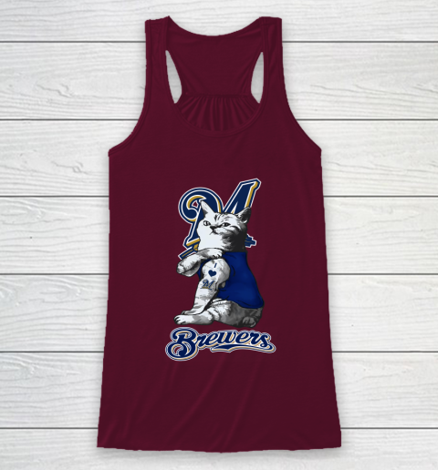 MLB Baseball My Cat Loves Milwaukee Brewers Racerback Tank 2