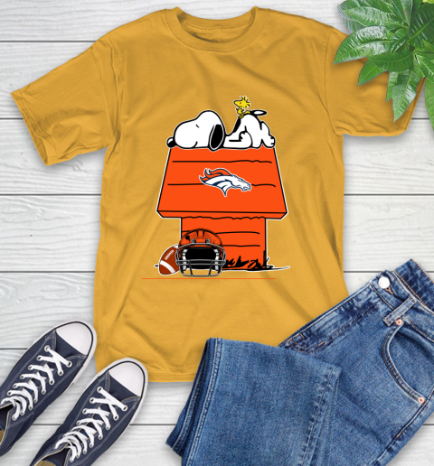 Denver Broncos NFL Football Snoopy Woodstock The Peanuts Movie T-Shirt 3