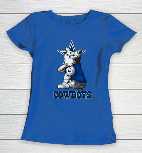 NFL Football My Cat Loves Dallas Cowboys Women's T-Shirt 8