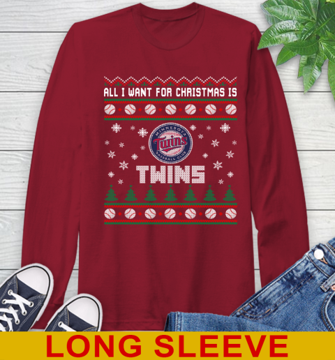 MLB All I Want For Christmas Is Minnesota Twins Baseball Sports 63