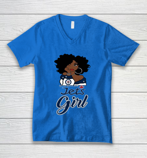 Winnipeg Jets Girl NHL V-Neck T-Shirt 6