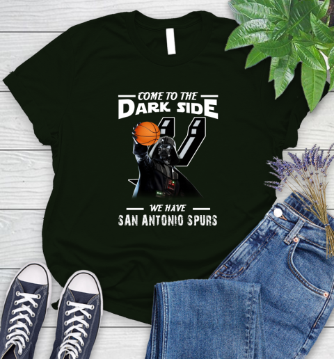 NBA Come To The Dark Side We Have San Antonio Spurs Star Wars Darth Vader Basketball Women's T-Shirt 6