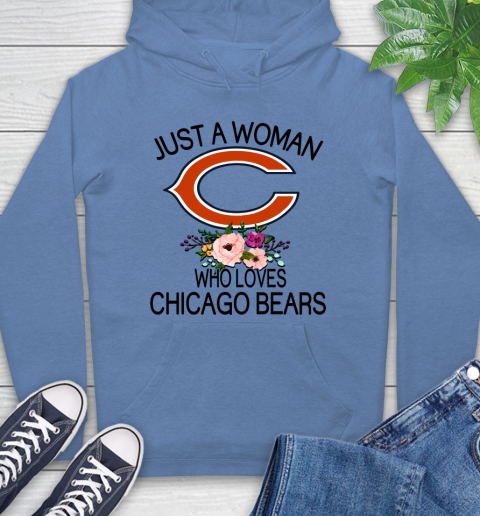 NFL Just A Woman Who Loves Chicago Bears Football Sports Hoodie 9