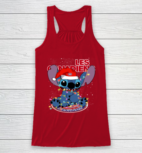 Montreal Canadiens NHL Hockey noel stitch Christmas Racerback Tank 4
