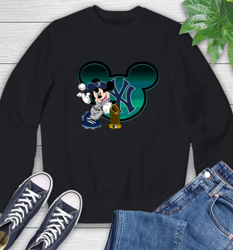 MLB New York Yankees The Commissioner's Trophy Mickey Mouse Disney Sweatshirt 2
