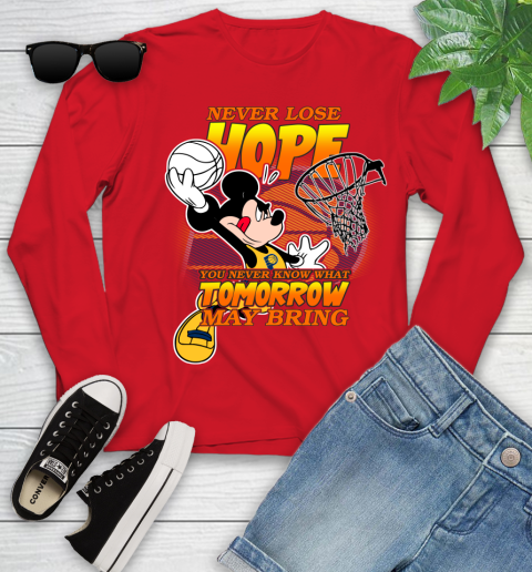 Indiana Pacers NBA Basketball Mickey Disney Never Lose Hope Youth Long Sleeve 11