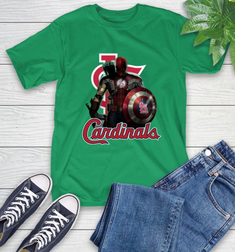 MLB Captain America Thor Spider Man Hawkeye Avengers Endgame Baseball St.Louis Cardinals T-Shirt 7