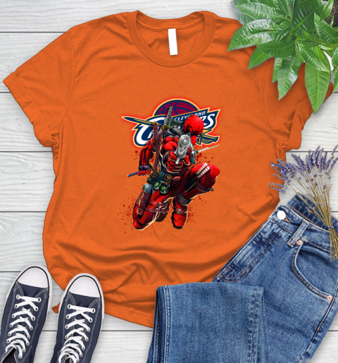 NBA Deadpool Marvel Comics Sports Basketball Cleveland Cavaliers Women's T-Shirt 4
