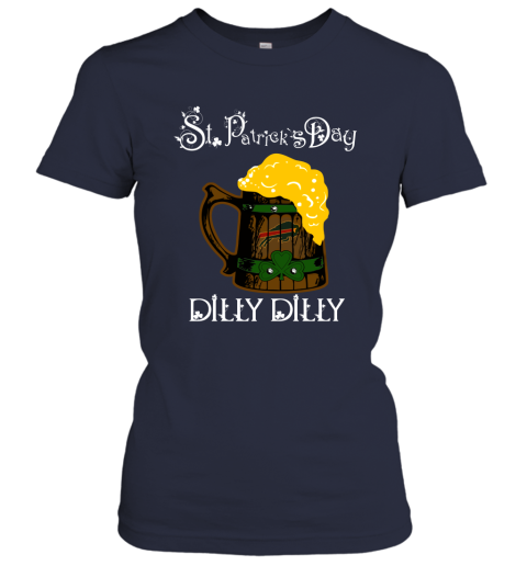 NFL Buffalo Bills St Patrick's Day Dilly Dilly Beer Football Sports TwBz05DQ3J5 ladies t shirt 20 95 151514 front navy